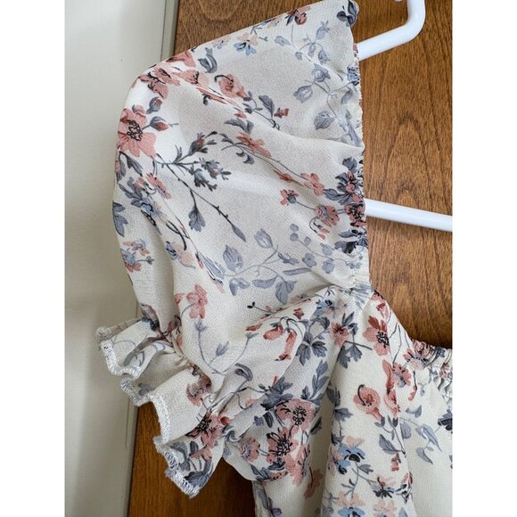 Corset Milkmaid Octoberfest Crop Top Tie Detail Puff Sleeve Sz Medium Coquette - Picture 10 of 13